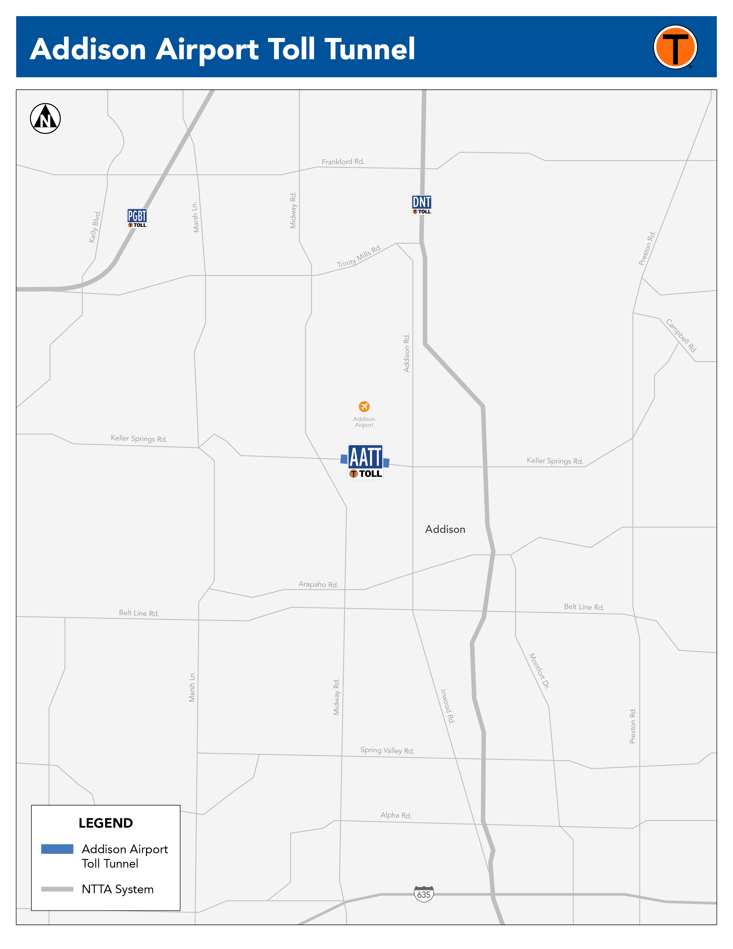 Addison Airport Map