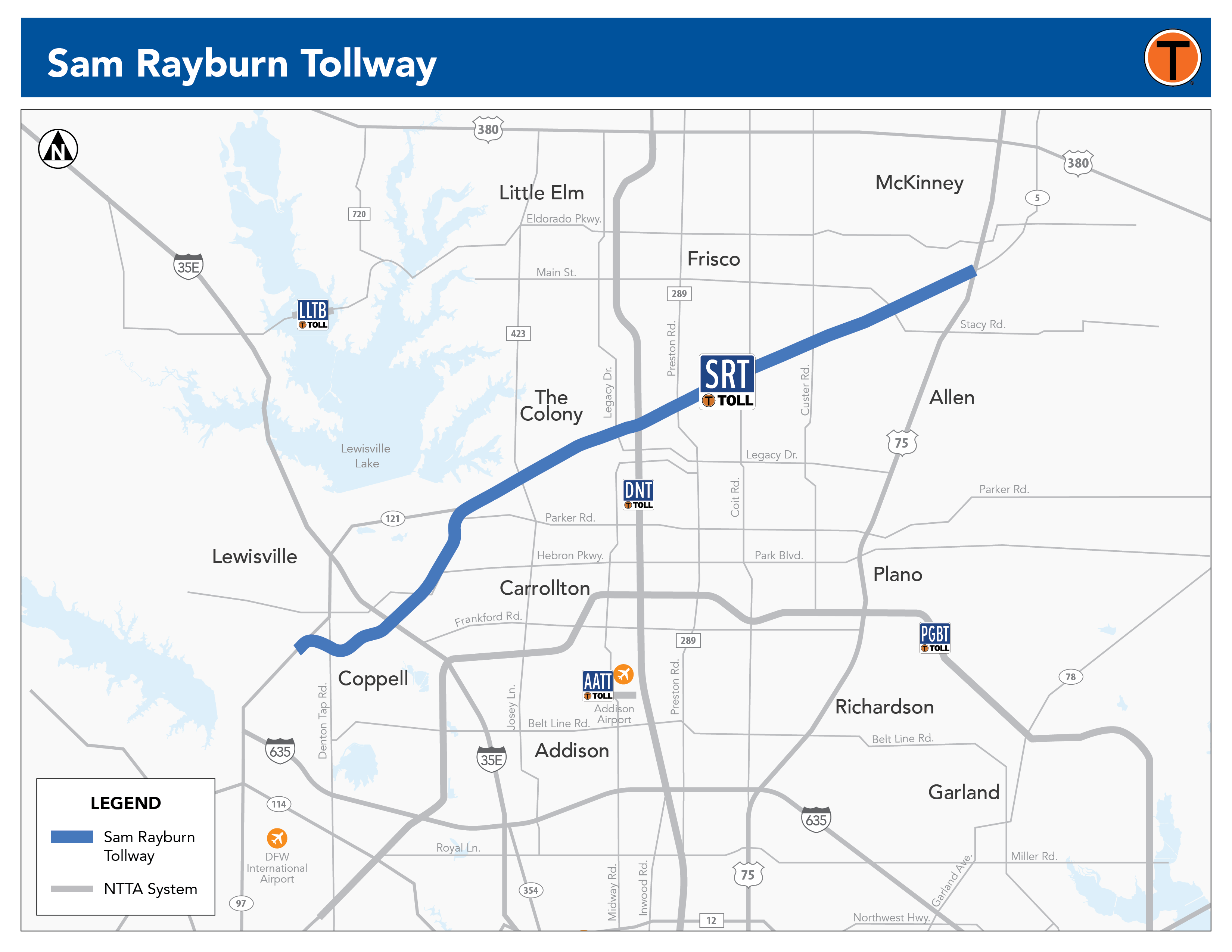 Sam Rayburn Tollway Map
