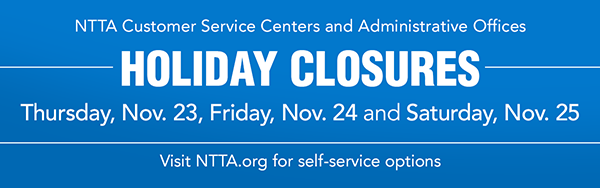 2023 November TollTag Insider Holiday Hours Image