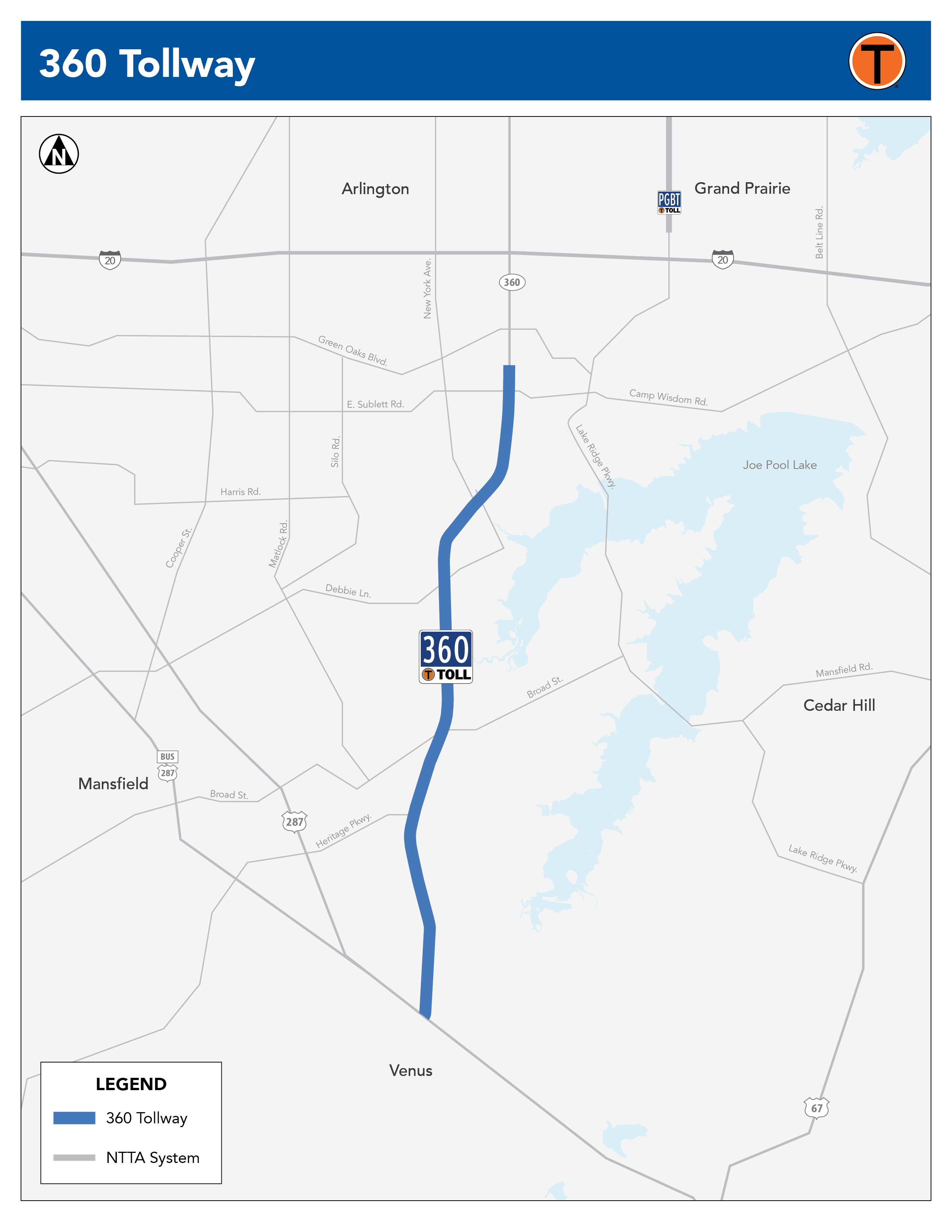 360 Tollway Corridor Map